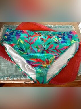 Elomi Toyama Tides Mid Rise Bikini Brief Swim Bottom US 18 UK 22  NWT
